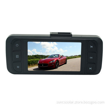 Car dashboard camera with 150-degree wide angle, built-in G-sensor